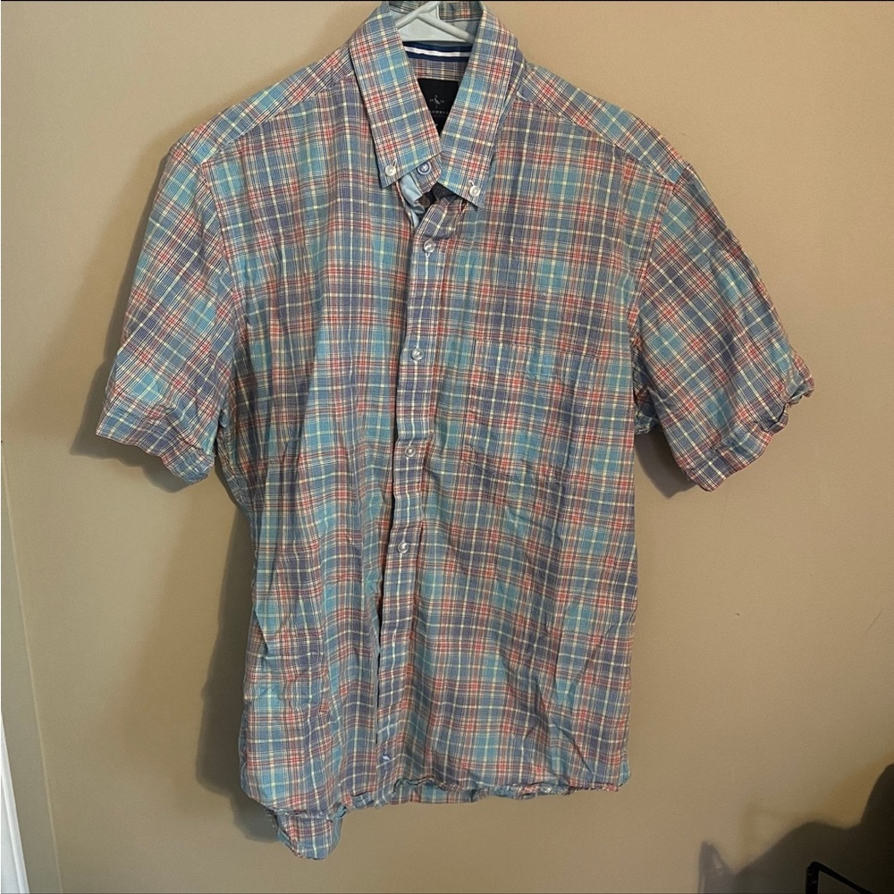 Men's Plaid Short Sleeve Shirt - Multicolor